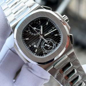  Patek Philippe Nautilus Travel Time Chronograph 5990 Siyah Kadran Super Clone ETA	