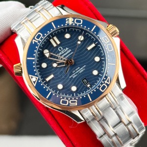 Omega Seamaster Diver 300 M Cift Renk Mavi Kadran Replika 